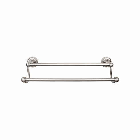 Top Knobs ED9BSNF Edwardian Bath 24" Double Towel Bar - Brushed Satin Nickel - Rope Backplate BSN