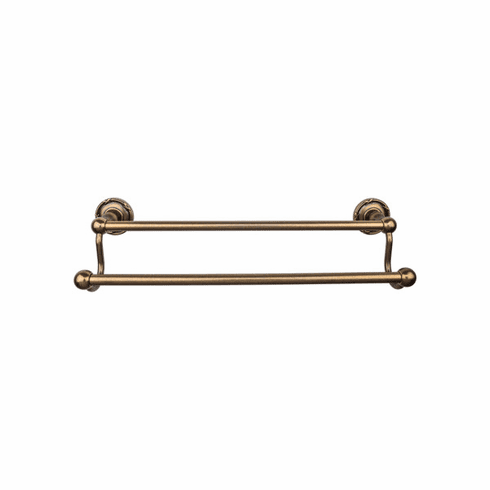 Top Knobs ED9GBZE Edwardian Bath 24" Double Towel Bar - German Bronze - Ribbon Backplate GBZ