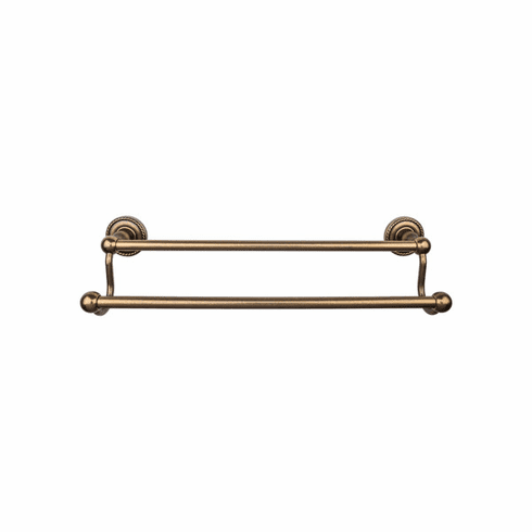 Top Knobs ED9GBZF Edwardian Bath 24" Double Towel Bar - German Bronze - Rope Backplate GBZ