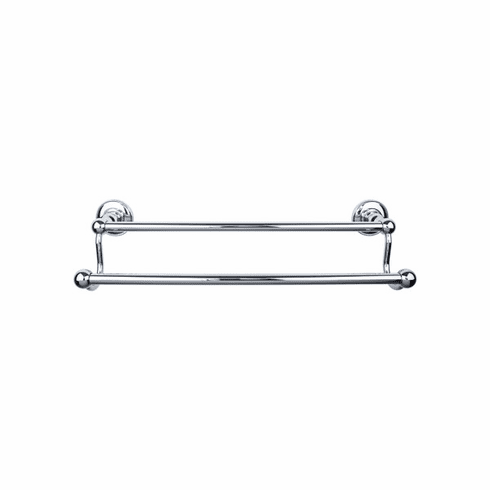 Top Knobs ED9PCD Edwardian Bath 24" Double Towel Bar - Polished Chrome - Plain Backplate PC