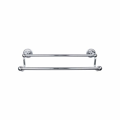 Top Knobs ED9PCF Edwardian Bath 24" Double Towel Bar - Polished Chrome - Rope Backplate PC
