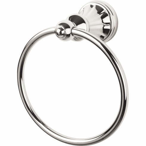 Top Knobs HUD5PN Hudson Bath Ring - Polished Nickel PN