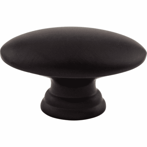 Top Knobs M499 Flat Oval Knob 1 1/2 Inch Flat Black