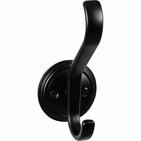 Top Knobs TK1062BLK Reeded Hook 4 11/16 Inch Flat Black