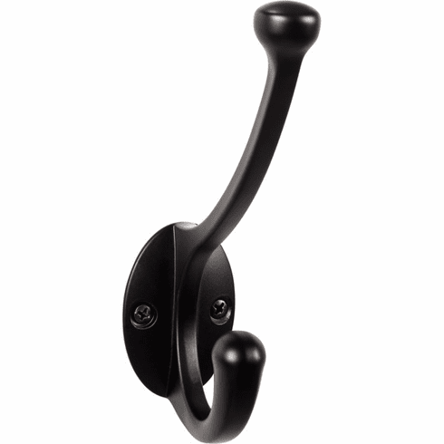 Top Knobs TK1064BLK Bergen Hook 5 9/16 Inch Flat Black