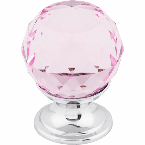 Top Knobs TK117PC Pink Crystal 1 1/8" Diameter Round Knob PC