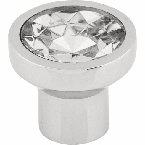 Top Knobs TK735PC Wentworth Crystal Knob 13/16 Inch Polished Chrome Base