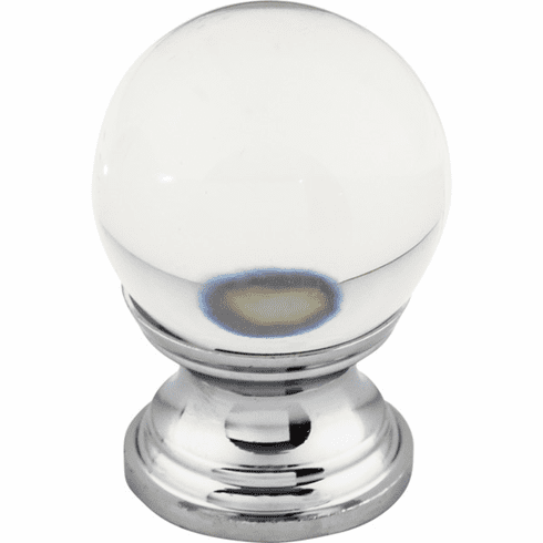 Top Knobs TK840PC Clarity Clear Glass Knob 1 Inch Polished Chrome Base