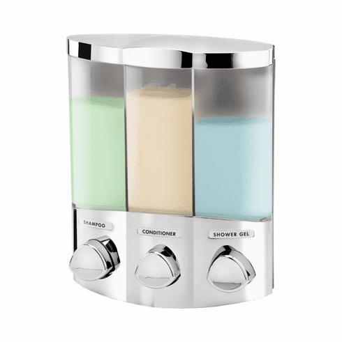 TRIO 76344 Chrome, Translucent Container with Chrome Buttons Bath Dispenser
