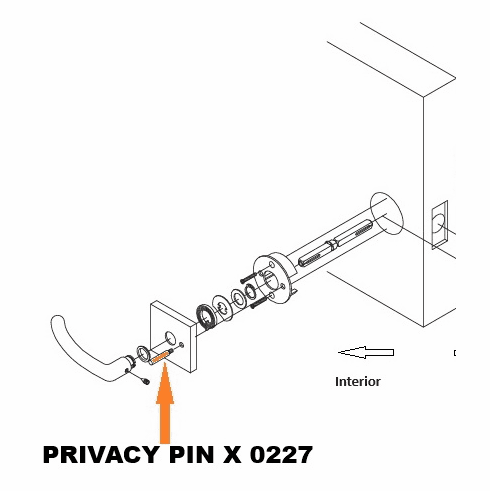 Valli Privacy Pin X 0227 for tubular latch (M3 thread)