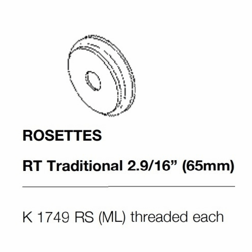 Valli Valli K 1749 RS (ML) threaded, ROSETTES RT Traditional 2.9/16 (65mm)/Each