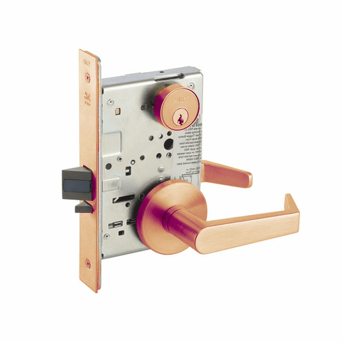 YALE COMMERCIAL AUR-8861FL-612-LC 8861Fl Mortise Dormitory Or Storeroom Lever Lockset AUR8861FL612LC AUR 8861FL 612 LC