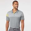 Adidas Golf A213 Mens Heathered 3-Stripe UPF 30+ Polo