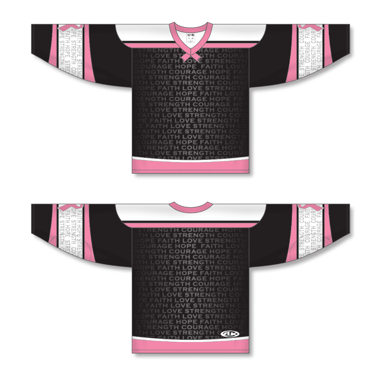 Breast Cancer Hockey Jersey Pink Ribbon Hockey Athletic Knit BCA773C