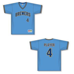 Brewers HG200-MIL Vintage V-Neck Baseball Jerseys