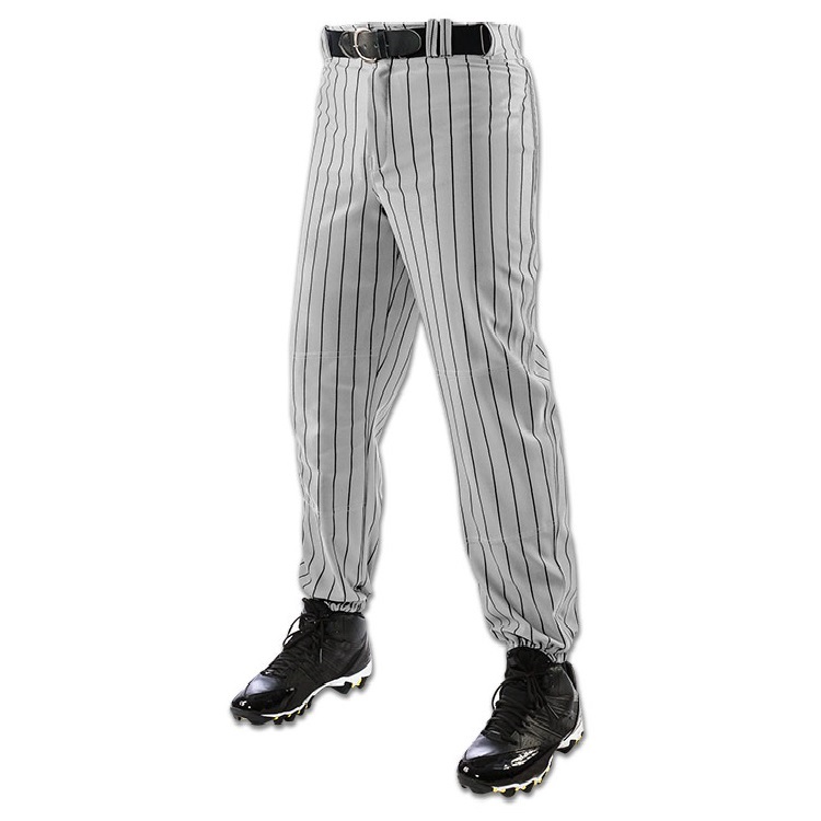 Champro Pinstripe Baseball Pants Elastic Bottom Knitted In Pinstripes