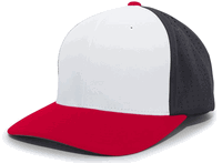 white panel / navy / red