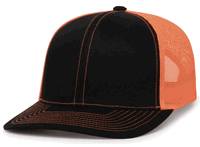 black / neon orange