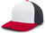 white panel / navy / red