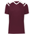 maroon / white