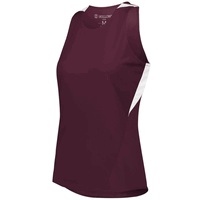 maroon / white