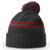 charcoal / red