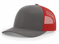 charcoal / red