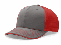 charcoal / red