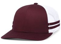 maroon / white