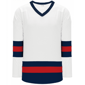 Athletic Knit H6500-765 House League Hockey Jersey - White / Navy / Red