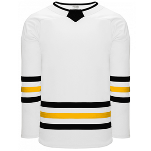 Athletic Knit H8000-353 Pro League Hockey Jersey - White / Black / Tuscan Gold 