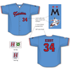 Homegrown 512C Custom Rib Knit Trim Button Up Baseball Jerseys +Twill
