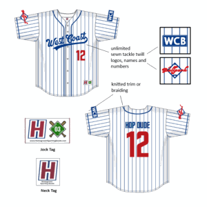 Homegrown 514C Button Up Pinstripe Baseball Jerseys +Twill