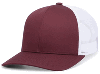 maroon / white