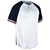 white - navy / scarlet