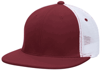 maroon / white