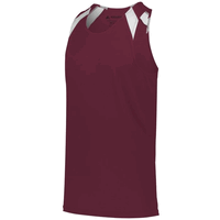 maroon / white
