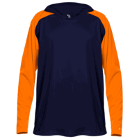 navy / burnt orange