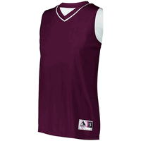 maroon / white