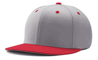 grey / scarlet red
