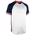 white - navy / scarlet