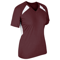 maroon / white