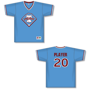 Phillies HS200-PHI Vintage V-Neck Baseball Jerseys