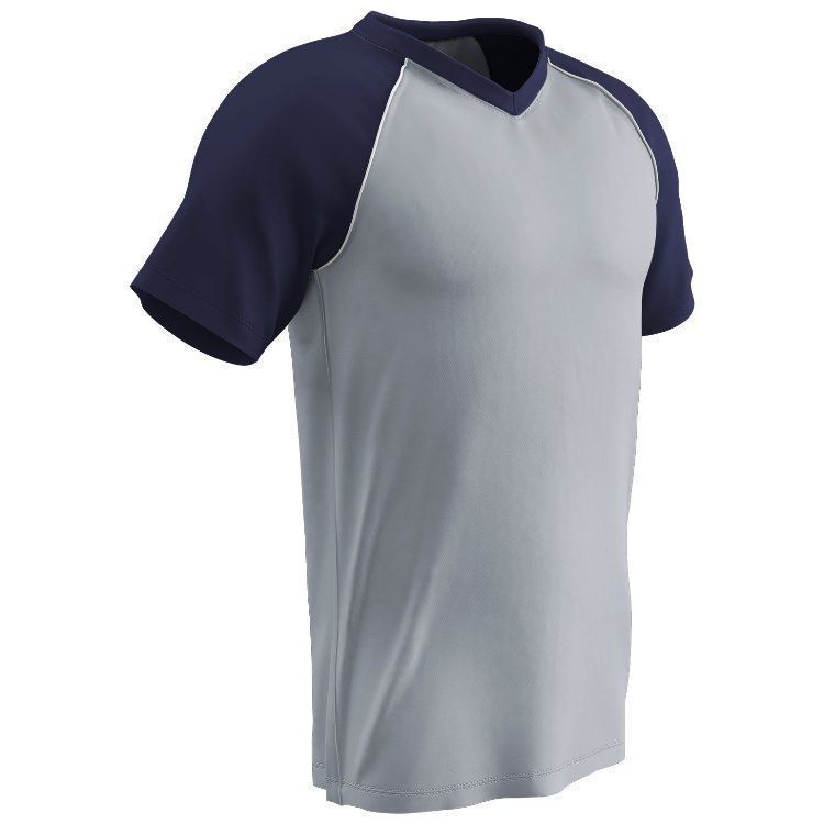 Champro Relief V-Neck Polyester Jersey, Adulto Small, Grigio