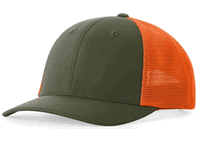 moss green / vivid orange
