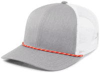 heather grey / red