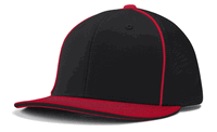 black / scarlet