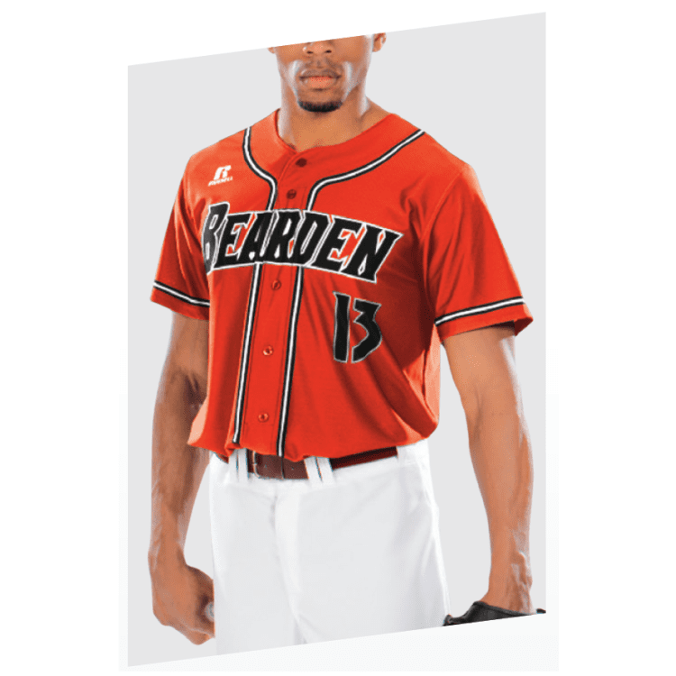 Russell Sublimated Button Up Baseball Jerseys Custom Real Button R45VTM