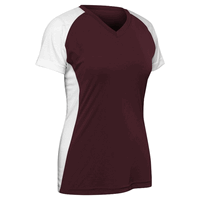 maroon / white