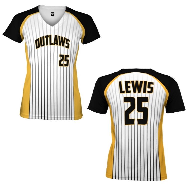 Sublimated Pinstripe Softball Jerseys Raglan Sleeve Flash WM03